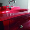 Plan-vasque 110x58 cm BELLAGIO de Lasa Idea en verre coloré Rouge - RS93
