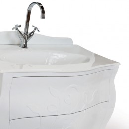 Plan-vasque 110x58 cm BELLAGIO de Lasa Idea en verre coloré Blanc - BI84
