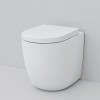 Cuvette WC sans bride à adosser design FILE 2.0, sortie duale, céramique blanc brillant ou mat