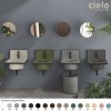 Vasque ronde à encastrer design ELLE TONDA de Ceramica Cielo, 1 trou centré, céramique coloris LINO, AGAVE, BRINA et FANGO