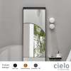 Miroir mural 110x50 cm design ELLE TONDA de Ceramica Cielo, cadre acier 3 finitions