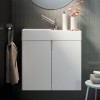 Ensemble meuble blanc avec lave-mains 60x20 cm Fancy blanc mat, robinet à droite_A1