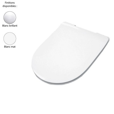Abattant WC slim declipsable blanc pour cuvette FILE 2.0 charnieres a fermeture ralentie