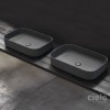 Vasque rectangulaire à poser 60x40 cm design SHUI COMFORT de Ceramica Cielo, céramique, cemento_A1