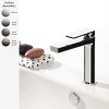 Mitigeur lavabo design POIS de Ritmonio, bec haut 13 cm, saillie 14 cm, 4 finitions
