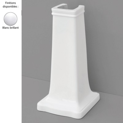 Colonne pour lavabo rétro HERMITAGE - ELLADE, céramique blanc brillant
