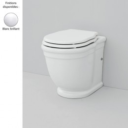 Cuvette WC à adosser rétro Ellade de Hidra Ceramica, sortie duale, céramique blanc brillant