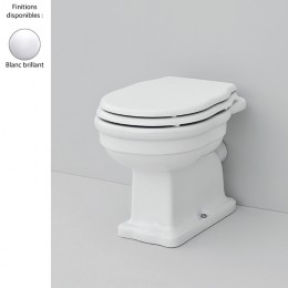 Cuvette WC à poser rétro Ellade de Hidra Ceramica, sortie horizontale, céramique blanc brillant