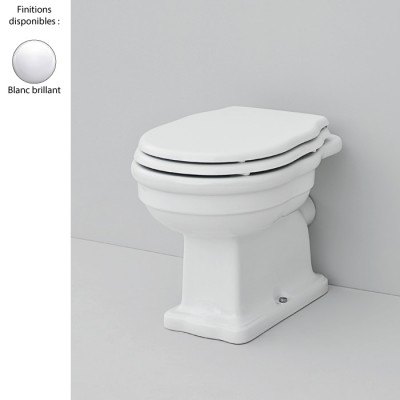 Cuvette WC à poser rétro HERMITAGE - ELLADE, sortie horizontale, céramique blanche