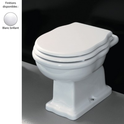 Cuvette WC à poser rétro HERMITAGE - ELLADE, sortie verticale, céramique blanche