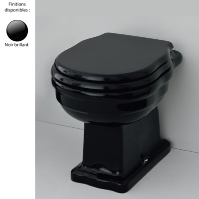 Cuvette WC à poser rétro HERMITAGE - ELLADE, sortie verticale, céramique noire