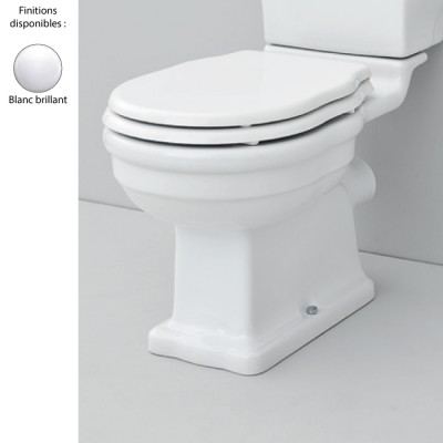 Cuvette WC monobloc rétro HERMITAGE - ELLADE, sortie horizontale, céramique blanche
