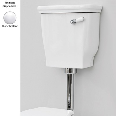 Réservoir WC suspendu bas 42x41 HERMITAGE - ELLADE, céramique blanc brillant