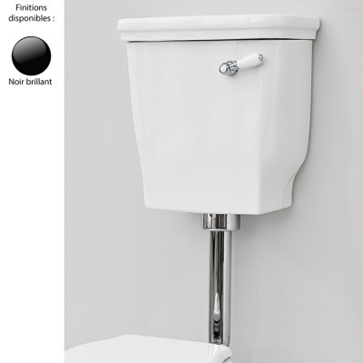 Réservoir WC suspendu rétro noir, perçage frontal, HERMITAGE-ELLADE