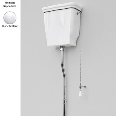 Réservoir WC suspendu haut 42x41 HERMITAGE - ELLADE, céramique blanc  brillant