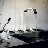 Mélangeur lavabo 3 trous design AGUABLU de Zucchetti, bec haut 18 cm, laiton chromé + bonde tirette - A1