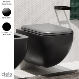 Cuvette WC suspendue design SHUI COMFORT de Ceramica Cielo, céramique noir mat (Lavagna)