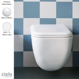 Cuvette WC suspendue design SHUI COMFORT de Ceramica Cielo, céramique blanc brillant ou mat