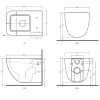 Cuvette WC suspendue design SHUI COMFORT de Ceramica Cielo, schéma technique