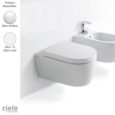 Abattant frein de chute pour WC Design Suspendu Blanc Charm