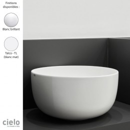 Vasque ronde à poser Ø45 cm design ERA de Ceramica Cielo, céramique blanche