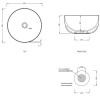 Vasque ronde à poser Ø45 cm design ERA de Ceramica Cielo, schéma technique