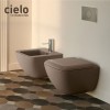 Cuvette WC suspendue design SHUI COMFORT de Ceramica Cielo, céramique coloris Arenaria