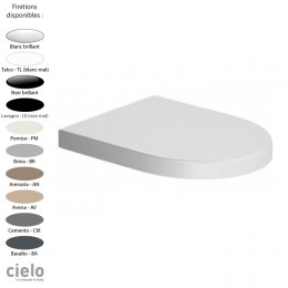 Abattant WC pour cuvette SMILE de Ceramica Cielo, charnières chromées, 10 coloris