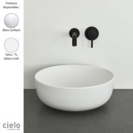 Vasque ronde à poser Ø40xH15 cm design ERA de Ceramica Cielo, céramique blanche