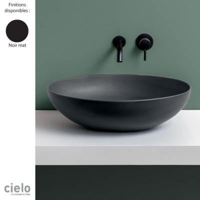 Vasque ovale à poser 62x45xH18 cm ECO, céramique noir mat