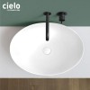 Vasque ovale à poser 58x42xH16,5 cm design ECO de Ceramica Cielo, céramique blanc mat