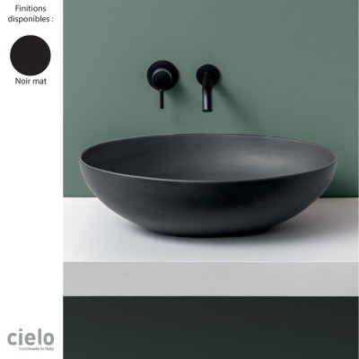 Vasque ovale à poser 58x42xH16 cm ECO, céramique noir mat