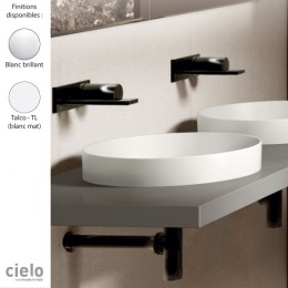 Vasque ronde semi-encastrée Ø40 cm design ENJOY de Ceramica Cielo, céramique blanche