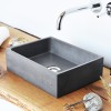 Vasque rectangulaire à poser 34x26 cm design BOX MINI de Gravelli, béton poli anthracite