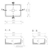 Vasque rectangulaire à poser 34x26 cm design BOX MINI de Gravelli, schéma technique