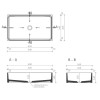 Schéma technique vasque rectangulaire à poser 64x36 cm BOX de Gravelli