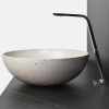 Vasque ronde à poser Ø42 cm design ORB de Gravelli, béton poli coloris sable_A2