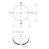 Vasque ronde à poser Ø42 cm design ORB de Gravelli, schéma technique