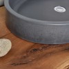 Vasque ovale à poser 60x45 cm design OVUM de Gravelli, béton poli anthracite_D2