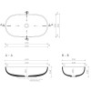Vasque ovale à poser 65x35 cm design OVAL de Gravelli, schéma technique