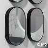 Armoire miroir murale ovale 90x50 cm, I CATINI de Ceramica Cielo, structure bois laqué noir 2