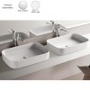 Vasque rectangulaire à poser 60x40 cm design SHUI COMFORT de Ceramica Cielo, céramique blanche
