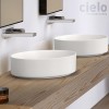 Vasque ronde à poser Ø40 cm design SHUI COMFORT de Ceramica Cielo, céramique, talco blanc_A2