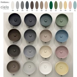 Vasque ronde à poser Ø25 cm design MINIMO-SHUI COMFORT, Ceramica Cielo, céramique 14 coloris