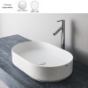 Vasque ovale à poser 60x38 cm design SHUI COMFORT, céramique blanc mat