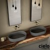 Vasque ovale à poser 60x38 cm design SHUI COMFORT de Ceramica Cielo, céramique cemento_A1