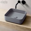 Vasque carrée à poser 40x40 cm design SHUI COMFORT de Ceramica Cielo, céramique brina_P2