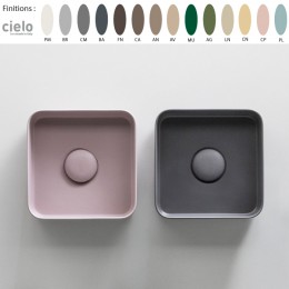 Vasque carrée à poser 25x25 cm design MINIMO-SHUI COMFORT de Ceramica Cielo, céramique 14 coloris