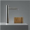 Mitigeur vasque design SOURCE de Quadro Design, bec haut 21 cm, inox brossé_P2