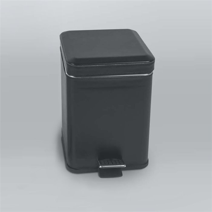 Mini poubelle de salle de bain métal noir gris